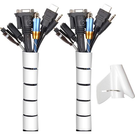 Gaine De Câble - Tube De Gestion De Câbles En Polyéthylène - Pour Bureau Maison Télévision Ordinateur - Diamètre 25 Mm Longueur 2 M × 2 (1/5)