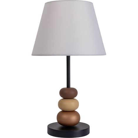 Lampe de Table à Poser en Métal Noir et Marron, Hauteur 50 cm, Douille E27 - PANGIVO (1/5)