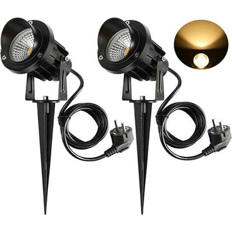 Spot LED Extérieur 9W avec Piquet 3000K-3300k 900LM Éclairage Extérieur LED à Piquer Lampe Jardin étanche IP65 Blanc Chaud Lot de 2 (1/5)