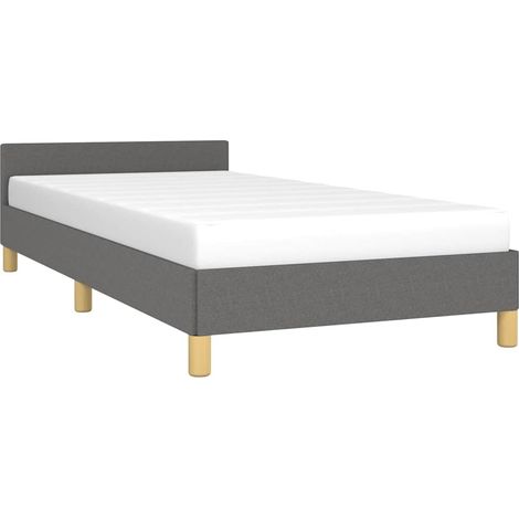 Bettgestell ohne Matratze Dunkelgrau 100x200 cm Stoff vidaXL (1/5)