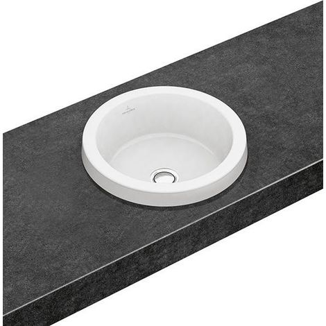 Architectura, Lavabos encastrables, Diámetro: 415 mm, pared exterior redonda, esmaltada, sin plataforma de grifería, sin rebosadero, Los modelos sin rebosadero deben ir provistos de un tapón que no se