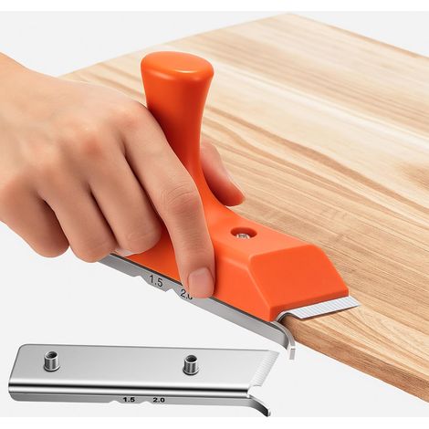 Rabot à rayon avec lames de rechange supplémentaires en acier au carbone tranchant et rabot à main pour le travail du bois à poignée ergonomique (1/5)