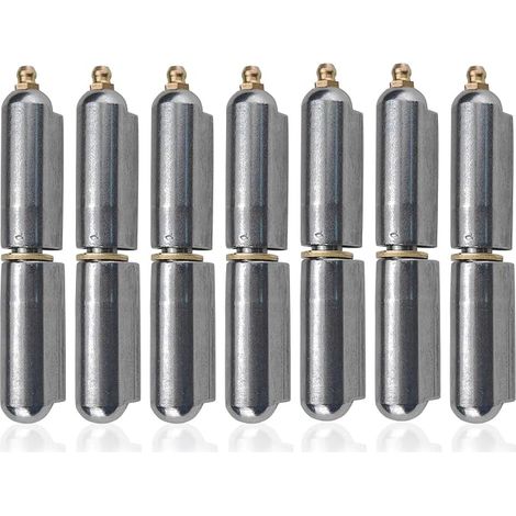 7 Pack Low Carbon Steel Welding Bullet Hinges 4" x 0.6" Heavy Duty Hinges for Trailer Ramp Gate BBQ Smoker Trailer Ramp Hinge (1/5)