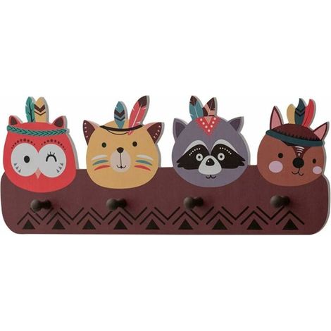 chambre Porte-Manteau murale Porte-manteau Sac Hanger Serviettes rack Enfants muraux décoratifs Portemanteau animal mignon enfants Manteau Hanging crochets avec 4 crochets Portemanteau (1/3)