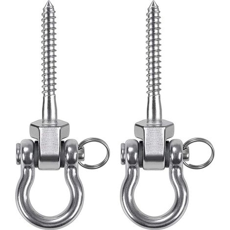 2 Set de Suspension de balançoire, INOX 304 Suspension de Fauteuil Suspendu, Crochet de Plafond de capacité  balançoire