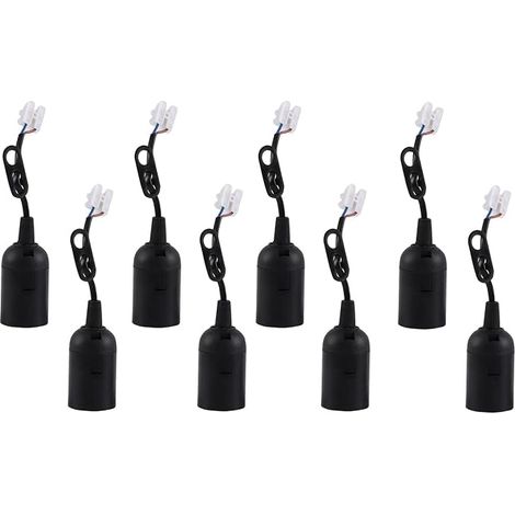 Set di 8 portalampade E27 con cavo, portalampada E27 robusto per lampadine, portalampada E27 con cavo di collegamento (1/5)