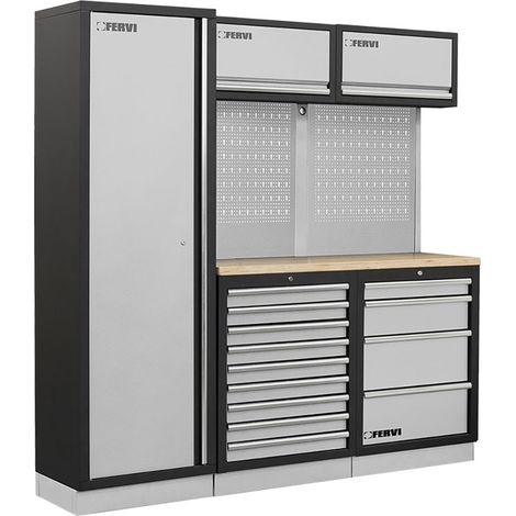 Arredamento modulare officina mobili armadi cassettiere Fervi a007q (1/2)