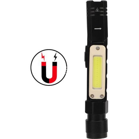 Lampe de poche multifonction 3 en 1, lampe frontale, lampe de travail, pliable à 90 degrés, éclairage puissant, lampe de travail rechargeable par USB, (1/3)