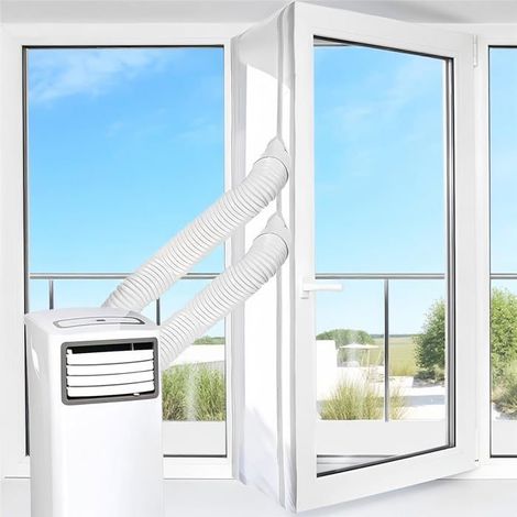 Kit fenêtre pour climatiseur mobile 4m - Double Fermeture Éclair - Compatible Clim Mobile - Installation Facile - Kit Joint Fenêtre (1/5)