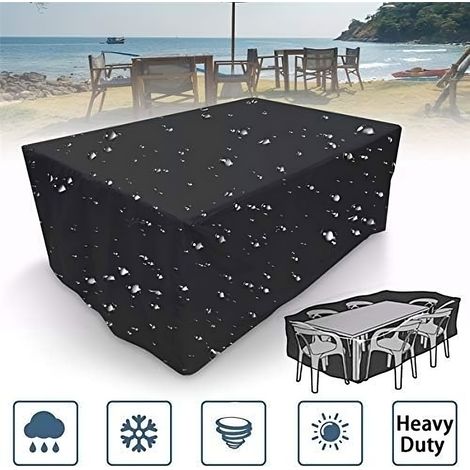Housse de Protection Salon Jardin 270x180x89cm - Bâche Rectangulaire Imperméable Anti-UV - Tissu Renforcé Anti-poussière (1/5)