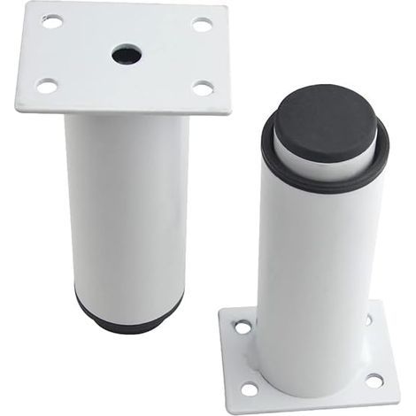 set of 4 sturdy metal adjustable furniture legs (80 mm-120 mm, white) suitable for tables, beds and sofas. (1/5)