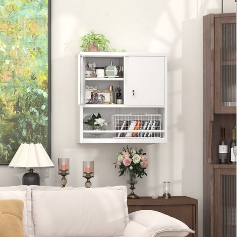 Armario mural de metal Blanco 76,2 x 30,5 x 78 cm, FloraGrace (1/5)