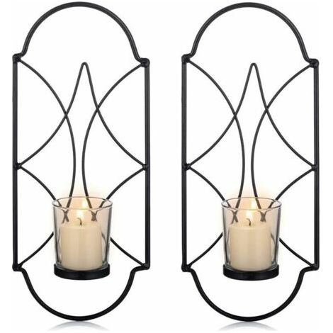 Lot de 2 bougeoirs, bougeoirs muraux pour bougies chauffe-plat-Ensoleillé (1/5)
