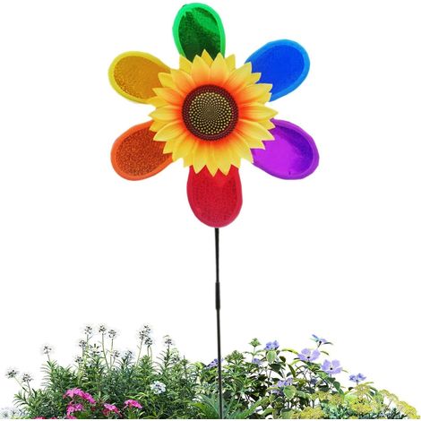 Windrad für den Garten große Sonnenblumen Windmühle