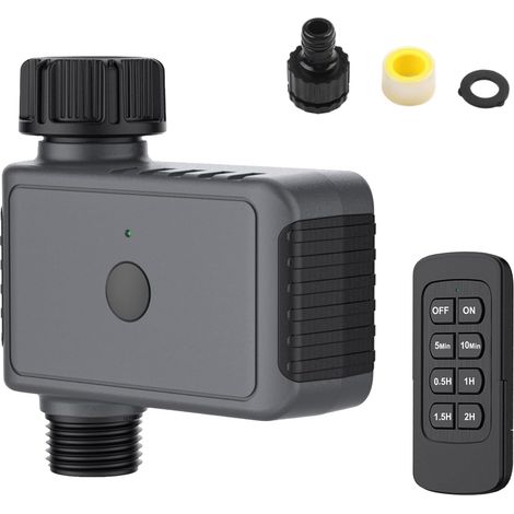 Programmateur d'irrigation de Jardin avec Télécommande, Minuterie d'Arrosage Automatique, Contrôleur Intelligent de Vanne d'eau pour Extérieur Système D'arrosage, pour Jardin Pelouse