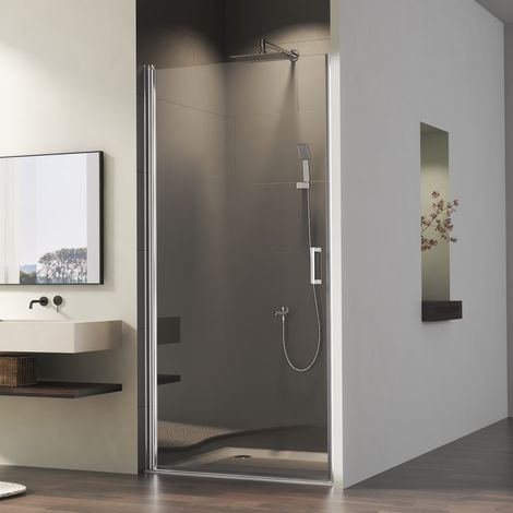 WDWRITTI Duschtür 90x195 cm Nischentür Nischendrehtür Dusche Duschkabine Pendeltür Nische Duschabtrennung 6mm NANO ESG Glas Schwingtür Duschwand Duschtrennwand