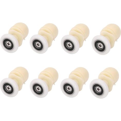 Lot de 8 roulettes de porte de douche de 25 mm pour salle de bain, roulements/glissières/roues excentriques de rechange (1/4)