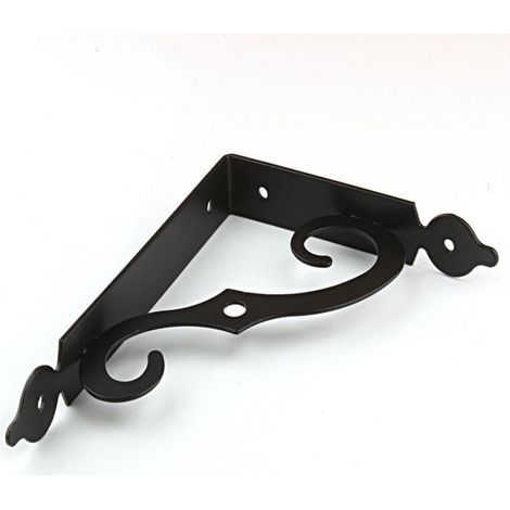 Support triangulaire en fer épais, adapté aux bibliothèques, étagères murales, cloisons suspendues, supports de charge et supports d'étagères (noir, 190 mm x 140 mm). (1/4)