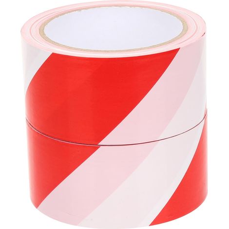 2 rouleaux Ruban de Signalisation Rouge et Blanc PE Résistant Délimitation Chantier et Zones Dangereuses pour Sécurité et Avertissement (1/5)