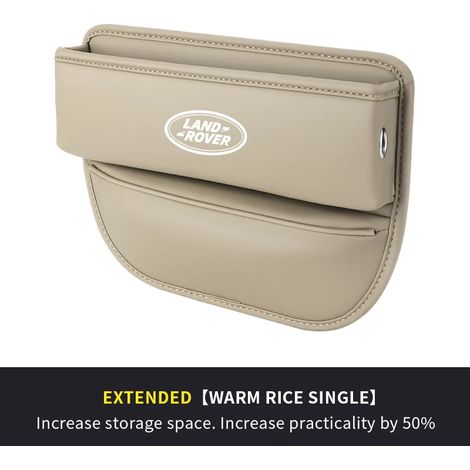 (Beige) NOUVEAU Coffre de rangement en cuir pour l'espace entre les sièges auto, compatible avec Land Rover Range Rover Discovery Freelander Defender Evoque (1/5)