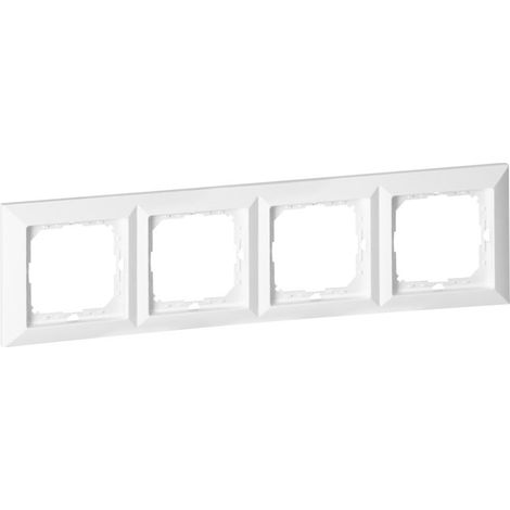 Plaque de Finition Quatre Emplacements - Blanc - SILUMEN