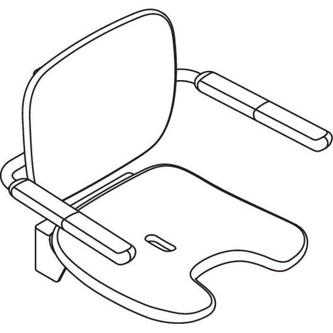 HEWI 802.51.23860 siège rabattable Premium, découpe pour ischions (1/2)