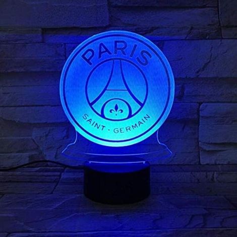 Veilleuse LED FC Paris Saint Germain Football Club 3D Illusion Enfants Enfants Ligue 1 Logo de Football PSG Night Lamp Lampe de Table @ 1