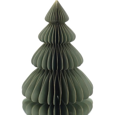 POSIWIO Weihnachtsdeko Tanne Khakigrün mit Glitter Ø 15 cm Höhe 20 cm - Papier