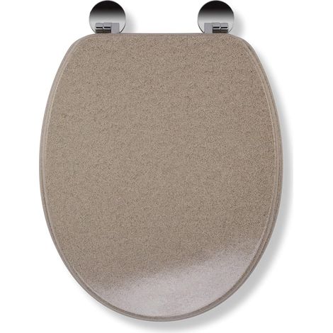 Croydex Round Wooden Toilet Seat, Sandstone with Flexi-Fix Anti-Slip - Dorney (1/5)