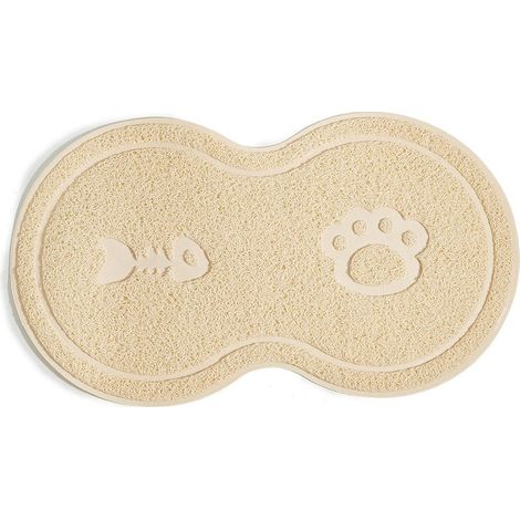 Tapis d’Alimentation pour Chat en Silicone, Imperméable et Antidérapant Tapis Gam Chien et Chat Napperon Bol d'eau Triomphe - blanc, 45 X 25 cm (1/5)