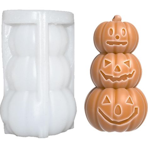 Moule à bougie citrouille réutilisable et festif, multi-usages, en silicone, pour décorations d'Halloween, chocolats (1/5)