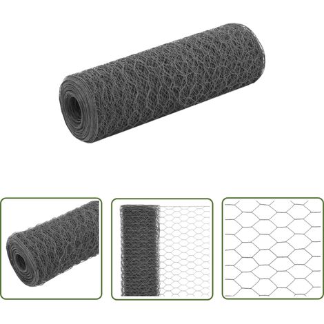 vidaXL Drahtzaun Stahl mit PVC-Beschichtung 25x0,5 m Grau (1/4)