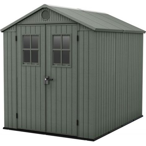 casetta da giardino keter "darwin 6x8" in evotech+ colore verde con porta battente doppia 190x244x221 cm (1/10)