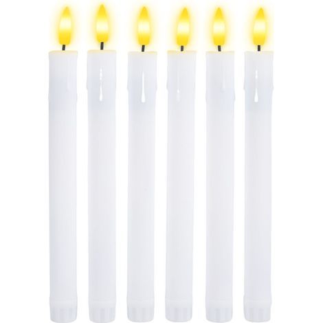 Lot de 5 bougies coniques rechargeables sans flamme, bougies LED de 22 cm avec télécommande et minuterie, fonctionne sur piles, pour la décoration de fenêtres, mariages, Noël et maison. (1/5)