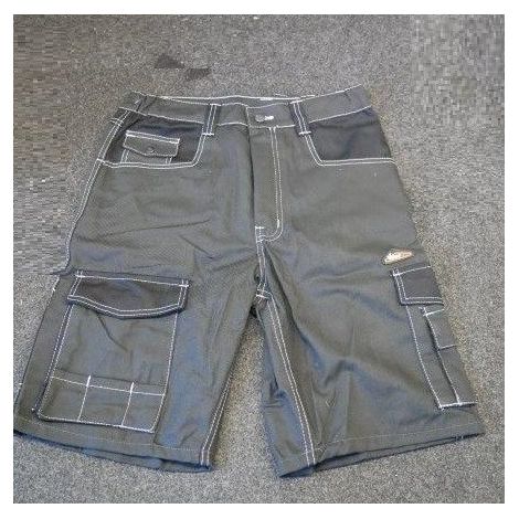 Bermuda de travail noir-anthracite taille 48 coton renforcé multi-poches VEPRO