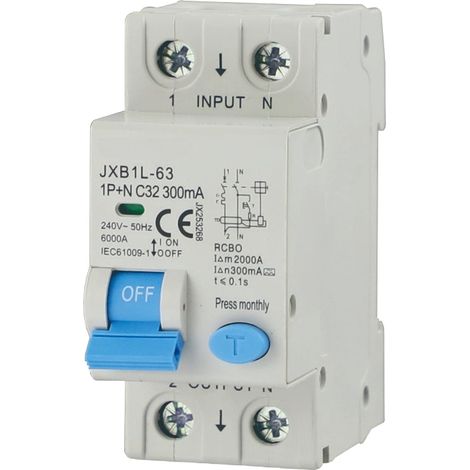 gloca Interruttore Magnetotermico Differenziale Classe A 1P+N 32A 300mA 220V 6KA C32 (1/4)