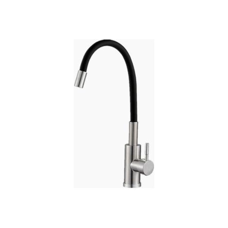 Hochdruck-Küchenarmatur mit flexiblem Auslauf, 360° schwenkbar, schwarz, Einhebelmischer, 60 cm langer flexibler Schlauch
