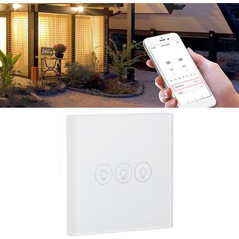 Interrupteur tactile Wi-Fi avec commande vocale, variateur et minuterie pour Tuya 90-250 V (1/5)