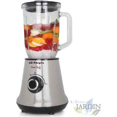 Batidora de vaso, jarra de cristal graduada 1L, 2 velocidades, 500W