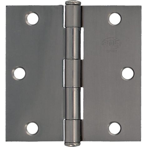Charnière De Sécurité 3,5'' X 3,5'' (89 X 89 X 1,8 M) Bords Carrés Bords Plats Supports De Porte D'Entrée Avec Fermeté Acier Chromé Argenté Mat (1/5)