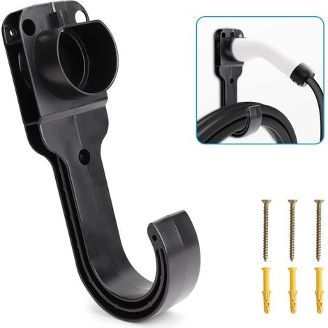 Soporte de pared tipo 2 para cable de carga de vehículos eléctricos, soporte universal 2 en 1 para estación de carga de vehículos eléctricos (UE) con componentes robustos para uso en interiores y exte