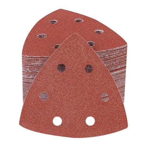 70 Pièces Delta-Triangles Ponçage Papier Abrasif Pour Ponceuse 93 x mm Triangulaire 40 Grain Disques Abrasifs pour Ponceuses - 6 Trous (1/5)