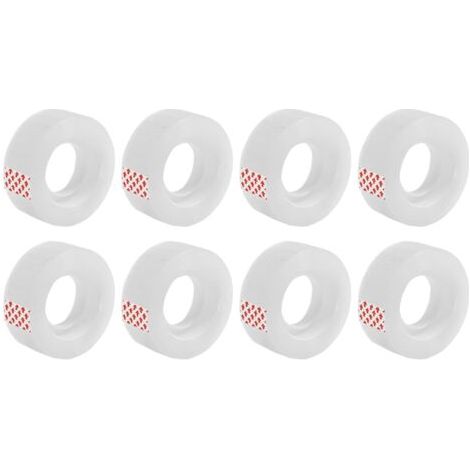 Ruban adhésif transparent pour bureau – forte adhérence – 8 rouleaux, 18 mm x 12 m (1/5)