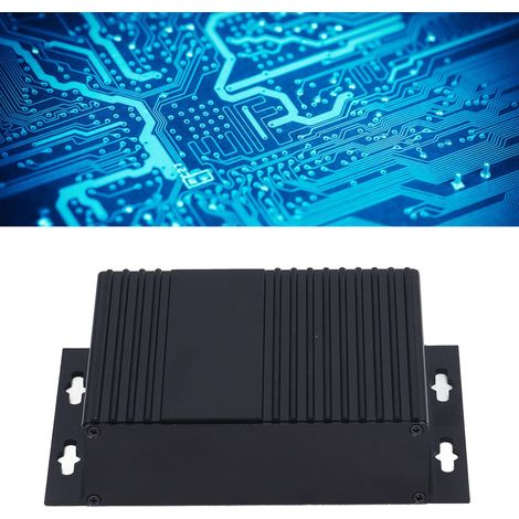 Boîtier en aluminium noir sable 36147100 mm pour circuit imprimé, dissipation thermique, blindage en alliage d'aluminium. (1/5)