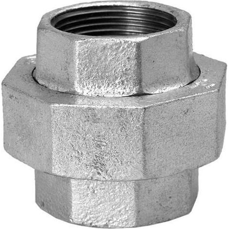 Hermann Schmidt Temperguss 330 Verschraubung 13330015 DN 15, 1/2", flach dichtend, IG/IG, verzinkt (1/5)