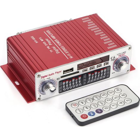 Mini amplificateur audio Hi‑Fi 12V DC pour moto voiture, autoradio USB avec télécommande (1/5)