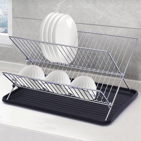 Grid Design Étagère d'asphalte, étagère de rangement de vaisselle, conception pliable, peut porter 10kg (1/5)