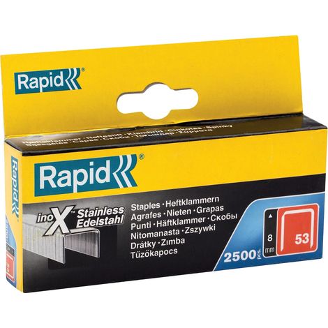 Graffe a filo fine Rapid 53/8 mm acciaio inox (5000 pz) RAPID 23808000 (1/4)