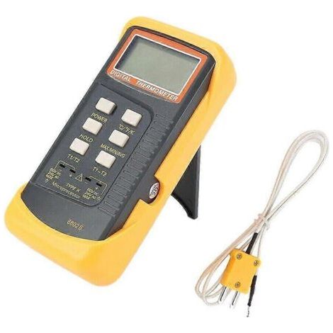 Thermomètre numérique à double canal 6802 II avec 2 capteurs thermocouples de type K (1/5)