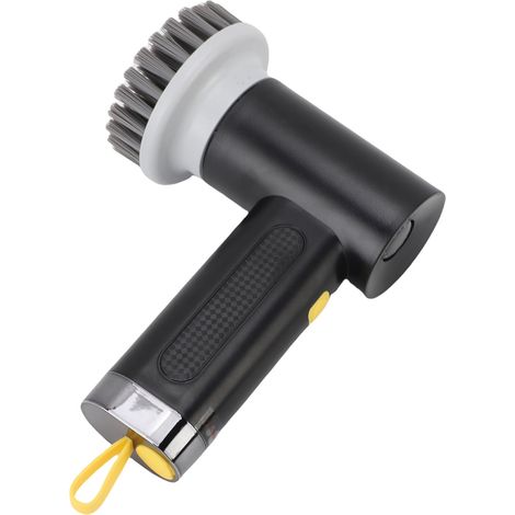 Brosse de nettoyage électrique rotative sans fil à 2 vitesses avec 3 têtes interchangeables pour salle de bain, cuisine, carrelage, fenêtre et sol (noir) (1/5)
